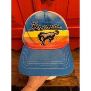 Ford Bronco Snapback Trucker Cap Hat Retro Mesh Factory Faded Blue Never Worn